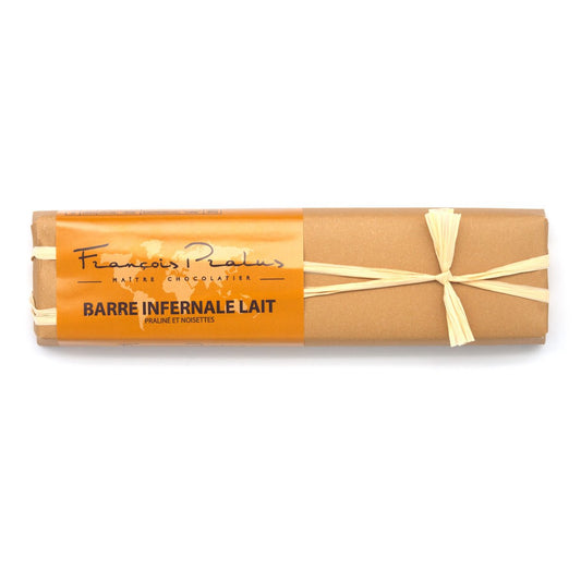 Pralus Infernale Nut Praline & Hazelnuts 45% Milk Chocolate Bar - 160g