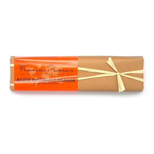 Pralus Infernale Orange 75% Dark Chocolate with Orange & Praline Bar - 150g