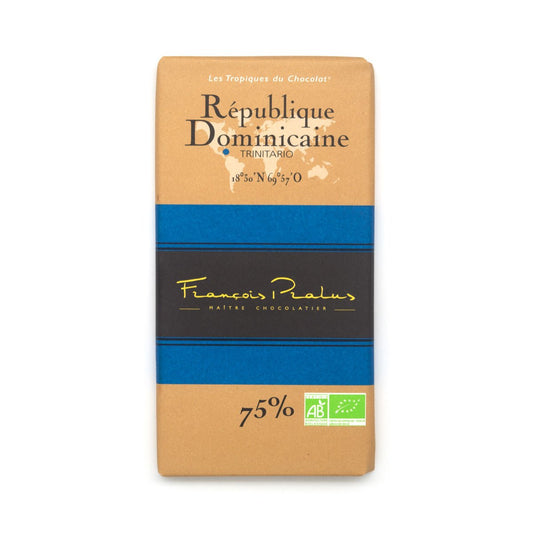 Pralus Republique Dominicaine BIO 75% Single Origin Dark Chocolate Bar - 100g