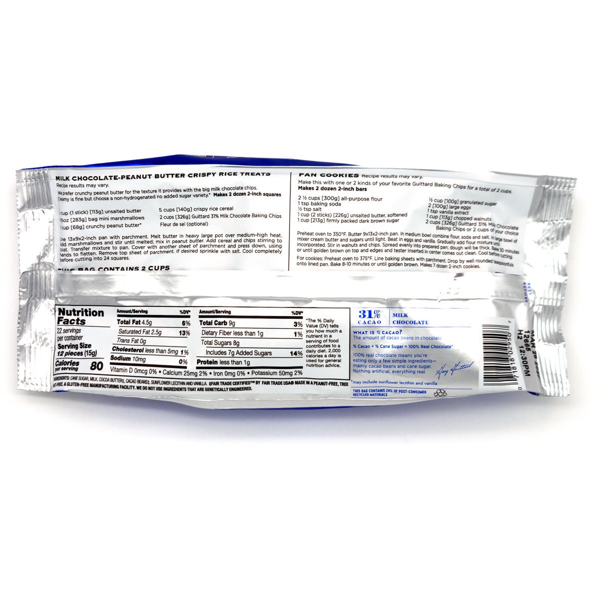 Guittard 31% Milk Chocolate Chips Bag - 325g