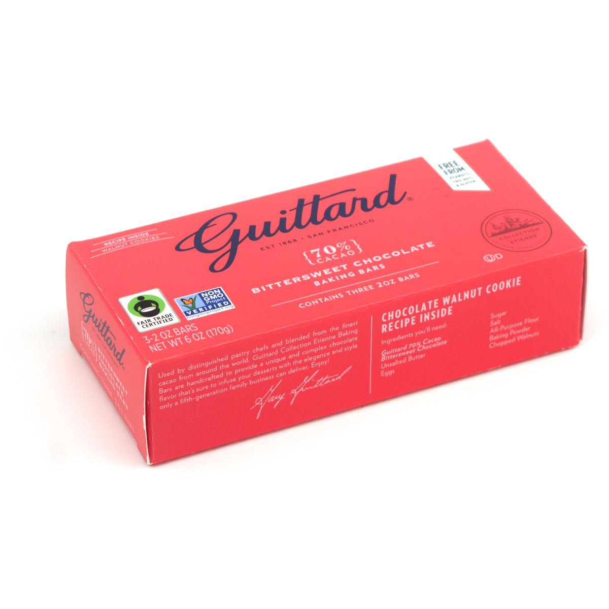 Red Guittard chocolate packaging on a white background