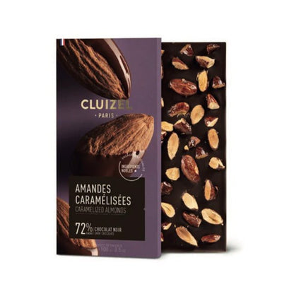 Michel Cluizel 72% Dark Chocolate with Caramelized Almonds Bar - 100g