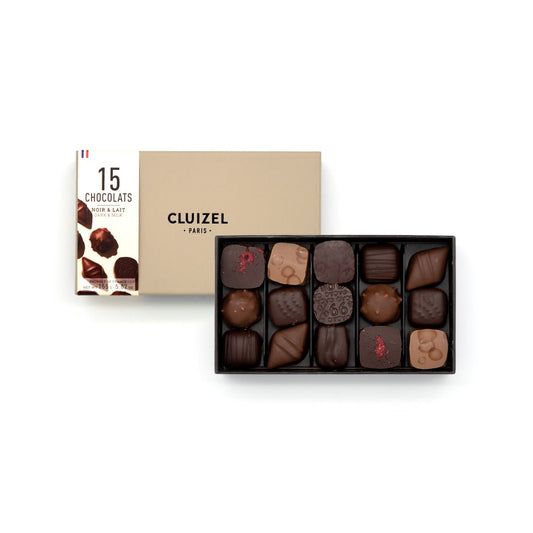 Michel Cluizel Assorted Dark and Milk Chocolate Truffles Box - 15 pc