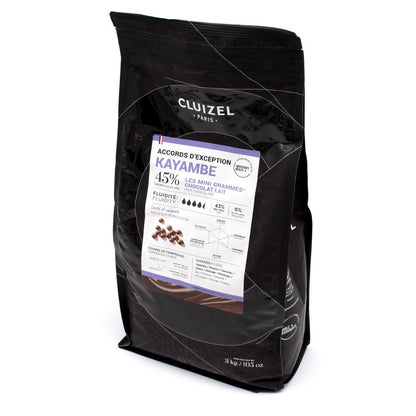 Cluizel Kayambe chocolate packaging with a label on a white background
