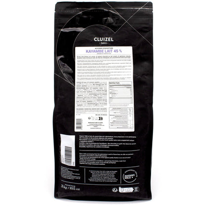 Black Cluizel chocolate packaging with visible branding and product details.
