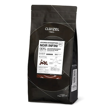 Cluizel Noir Infini chocolate packaging on a white background