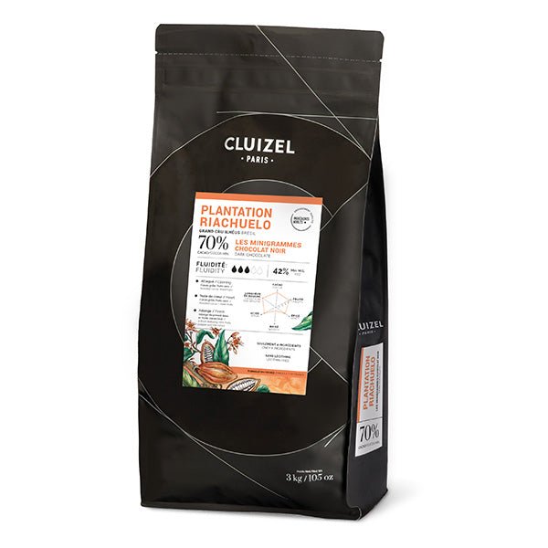 Cluizel chocolate packaging with brand name and product details on a white background
