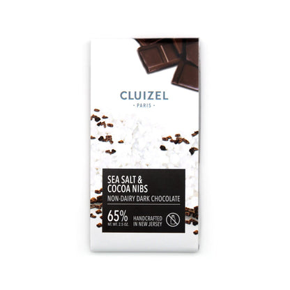 Cluizel US Sea Salt & Cocoa Nibs 65% Dark Chocolate Bar - 70g
