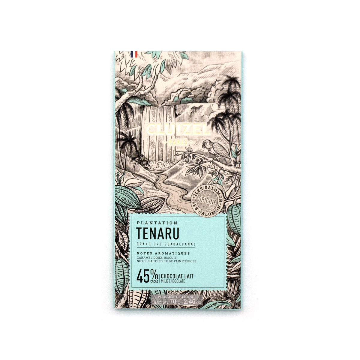 Michel Cluizel Tenaru Lait 45% Single Plantation Milk Chocolate Bar - 70g