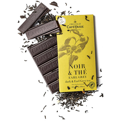 Cafe-Tasse Noir & Thé 60% Dark Chocolate & Earl Grey Tea Bar - 85g