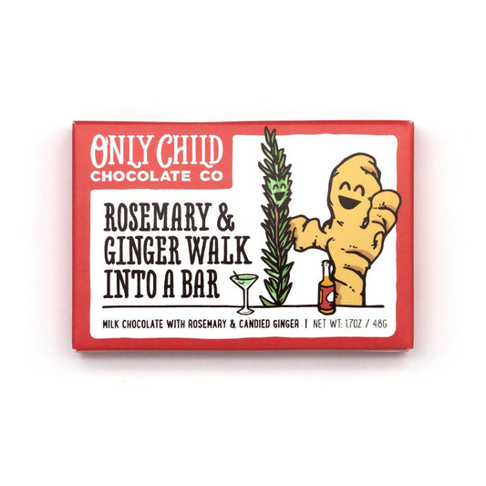 Only Child Rosemary & Ginger Walk into a Bar Milk Chocolate Bar - 48g