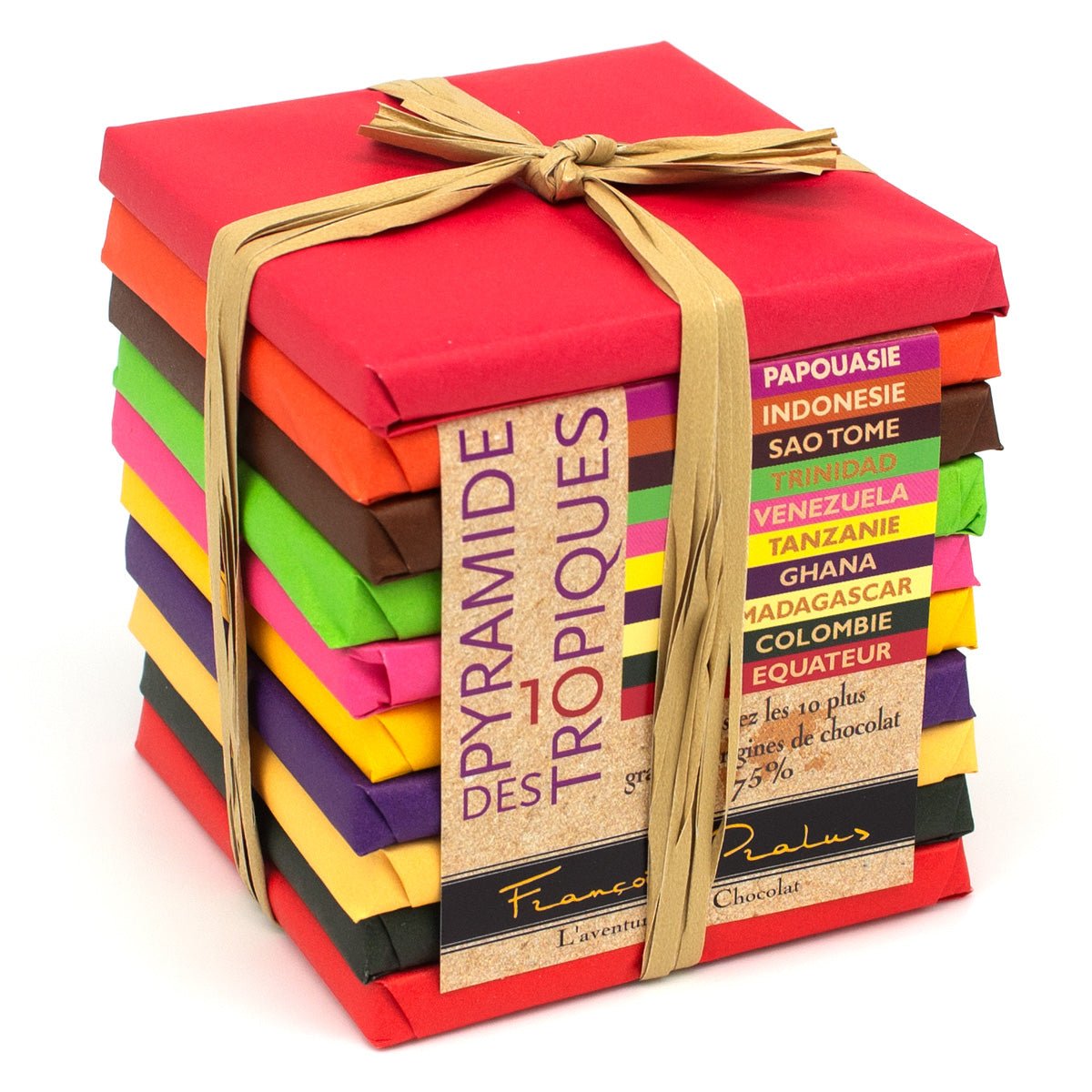 Pralus Pyramide des Tropiques 75% Single Origin Dark Chocolate Assortment  - 500g