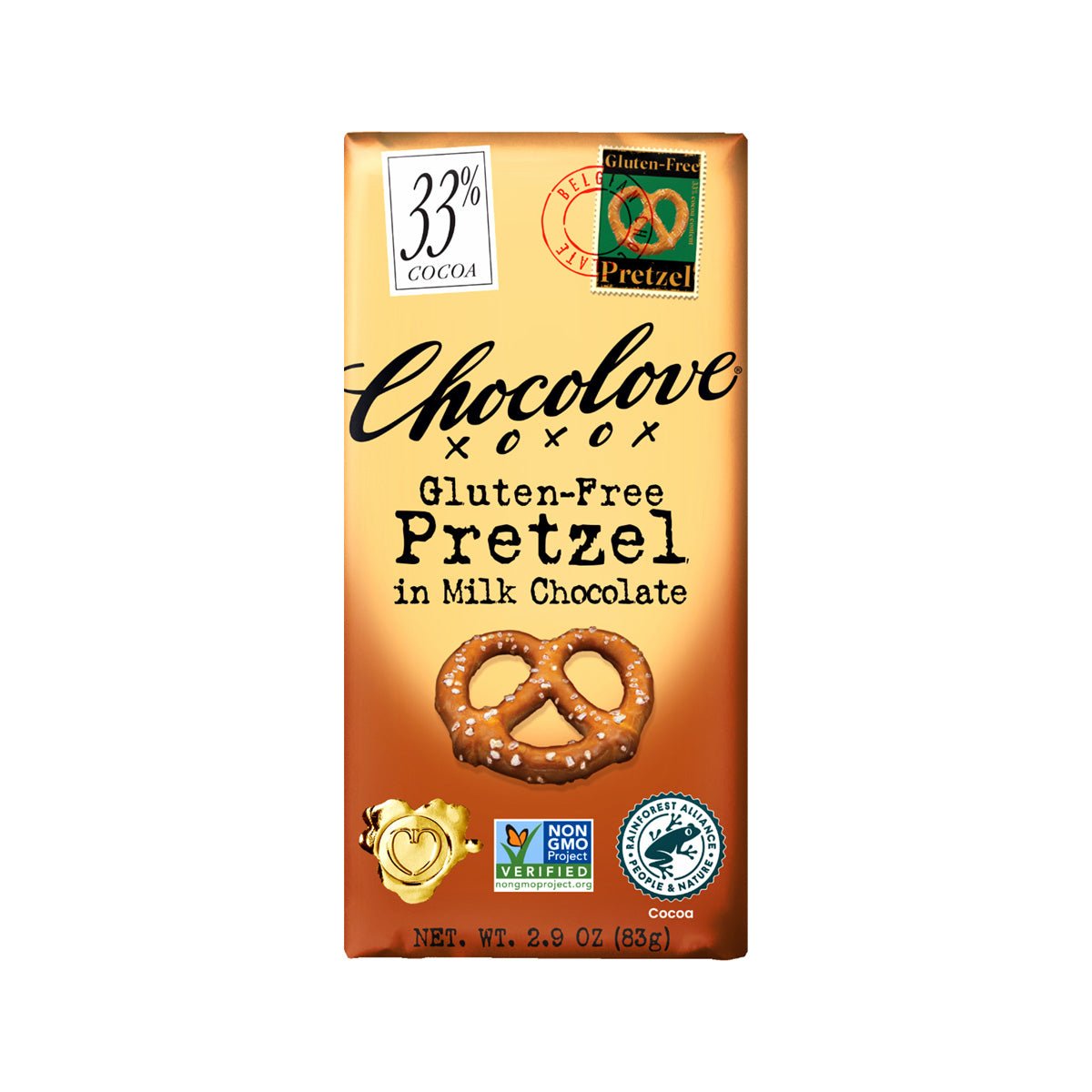 Chocolove Pretzel Sticks in 33% Milk Chocolate Bar - 83g