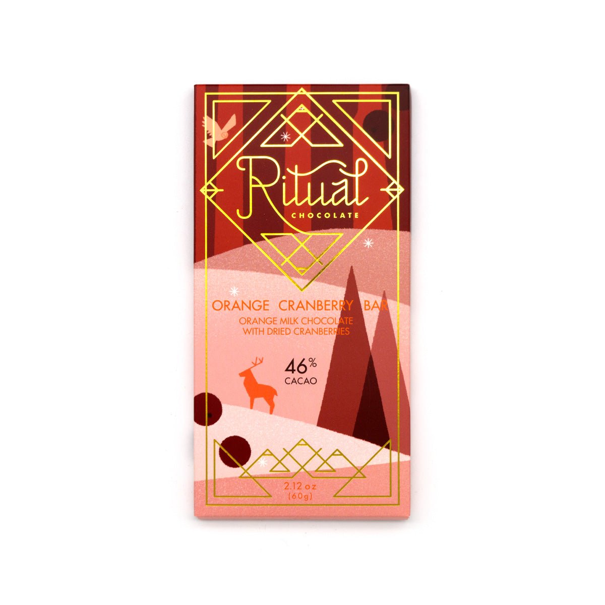 Ritual Chocolate Orange Cranberry Bar packaging on a white background