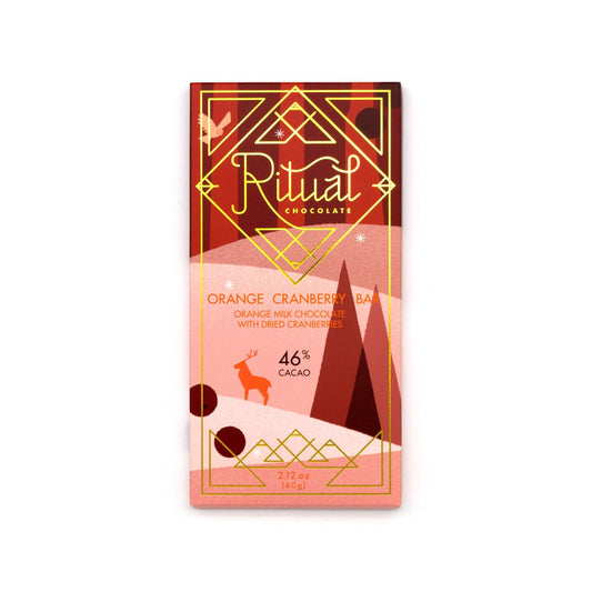 Ritual Chocolate Orange Cranberry Bar packaging on a white background