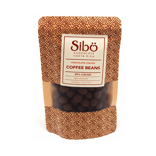 Sibu Coffee Beans Covered in 45% Single Origin Milk Chocolate Pouch - 100g