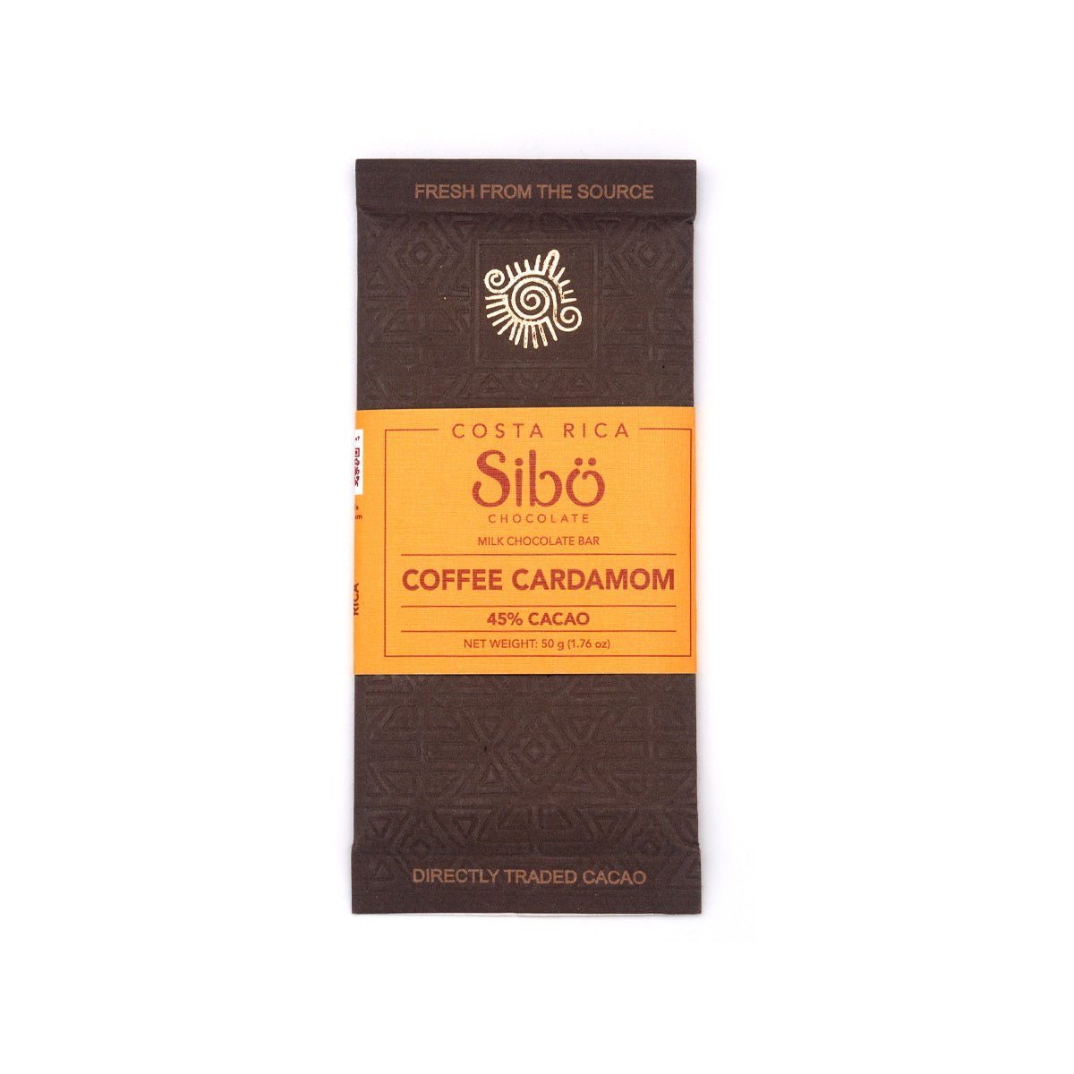 Sibu Coffee Cardamom 45% Single Origin Milk Chocolate Bar - 50g