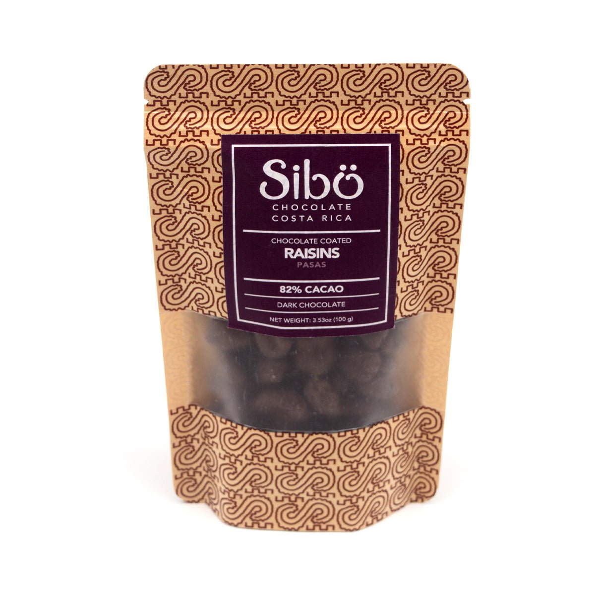 Sibu Raisins Covered in 82% Single Origin Dark Chocolate Pouch - 100g
