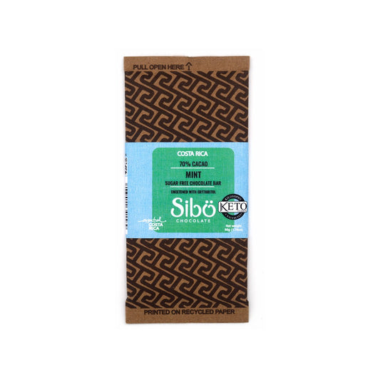 Sibu Sugar Free 70% Single Origin Dark Chocolate & Mint Bar - 50g