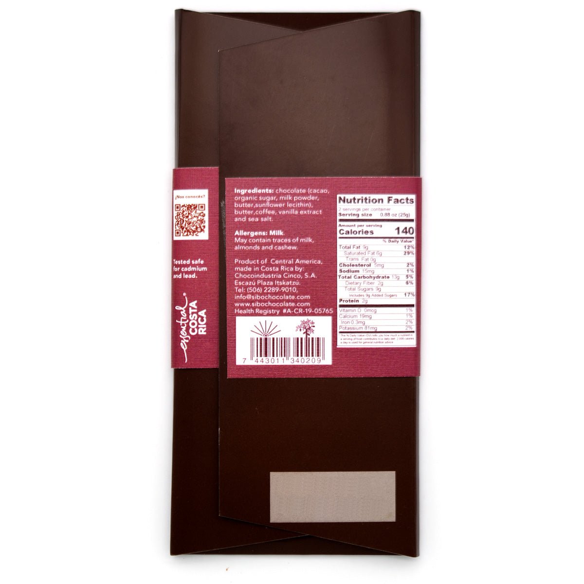Sibu Coffee Toffee 63% Single Origin Milk Chocolate Bar - 50g