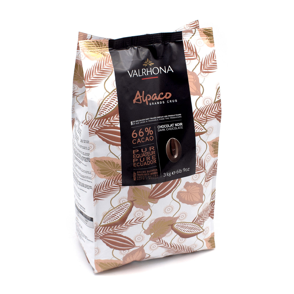 Valrhona Alpaco Les Feves 66% Single Origin Dark Chocolate Discs