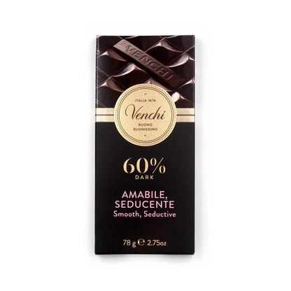Venchi Amabile Seducente 60% Extra Dark Chocolate Bar - 78g