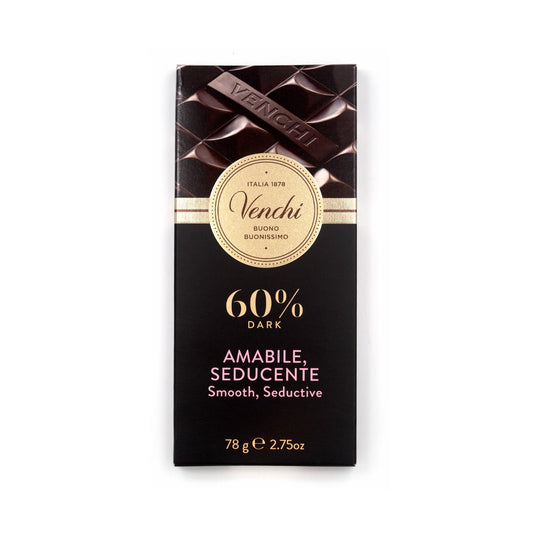 Venchi Amabile Seducente 60% Extra Dark Chocolate Bar - 78g