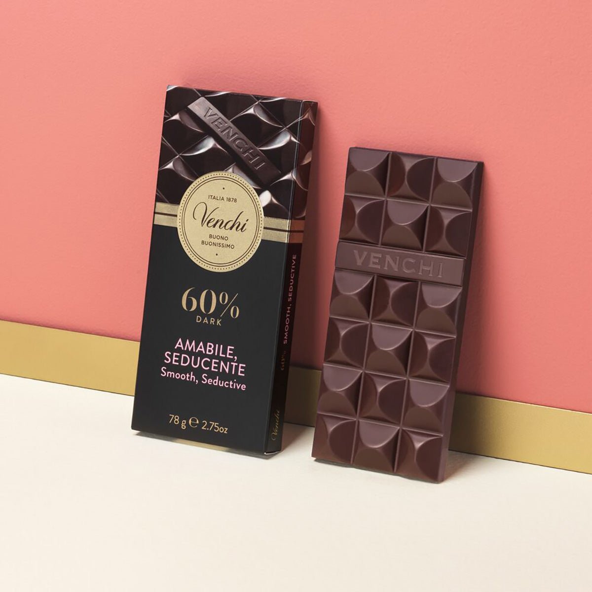 Venchi Amabile Seducente 60% Extra Dark Chocolate Bar - 78g