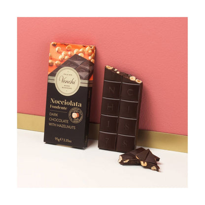 Venchi Nocciolata Fondente 60% Dark Chocolate & Hazelnuts Bar - 95g