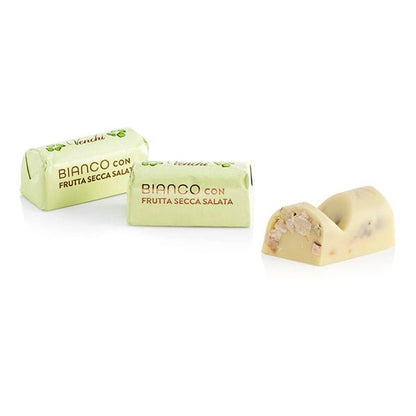 Venchi Salted Nuts in White Chocolate Ingots