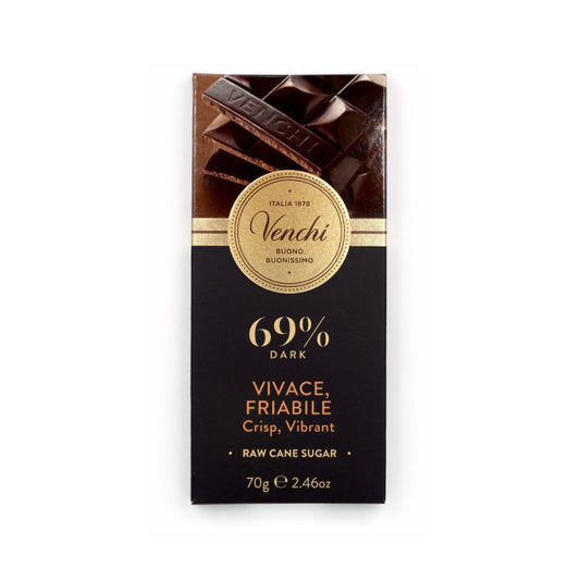 Venchi Vivace Friabile 69% Crunchy Dark Chocolate Bar - 70g